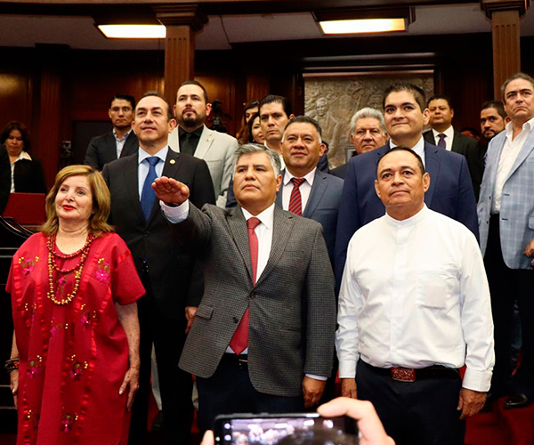 Da bienvenida Magistrado Presidente a Jesús Sierra Arias y  Mario Pineda al TJAM