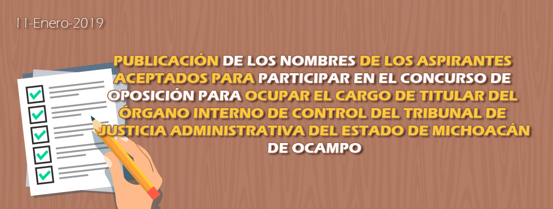 Nombres de los aspirantes aceptados para participar en el concurso por la Contraloría del TJAM